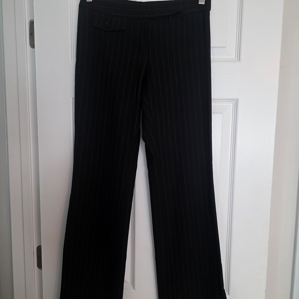 Express Black Pinstripe Wide Leg Trousers